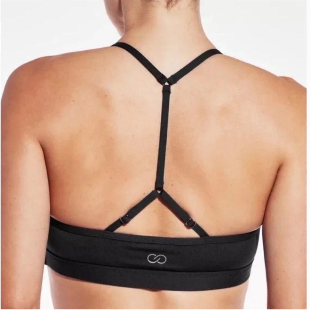 CALIA Inner Power Strappy Caged Neck Padded Activewear Sports Bra Black S - Picture 2 of 9